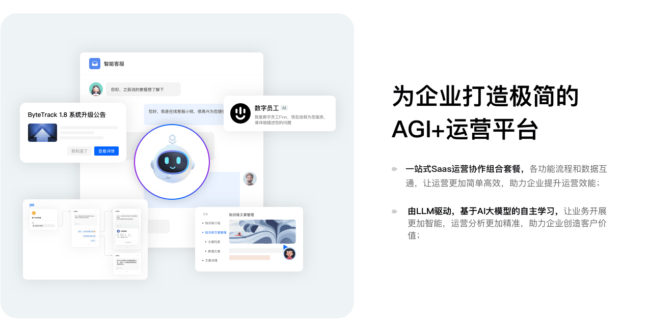 ByteTrack产品特点介绍：极简的AGI+运营平台