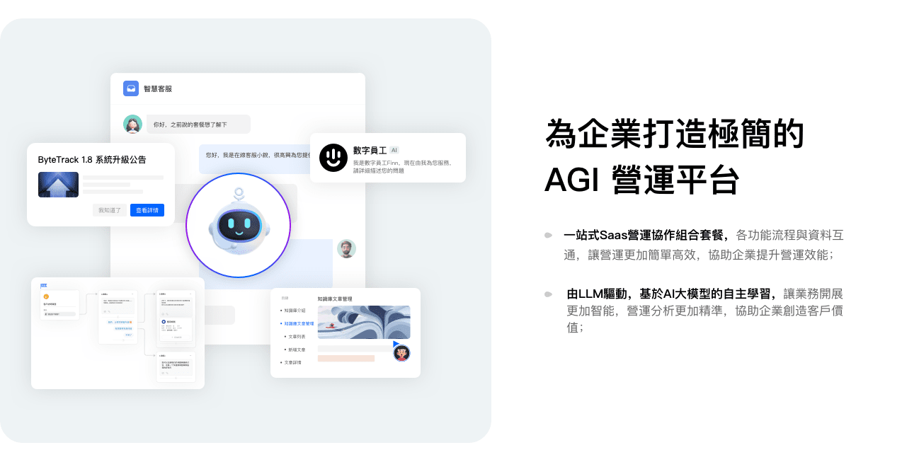 ByteTrack產品特點介紹：極簡的AGI+運營平台