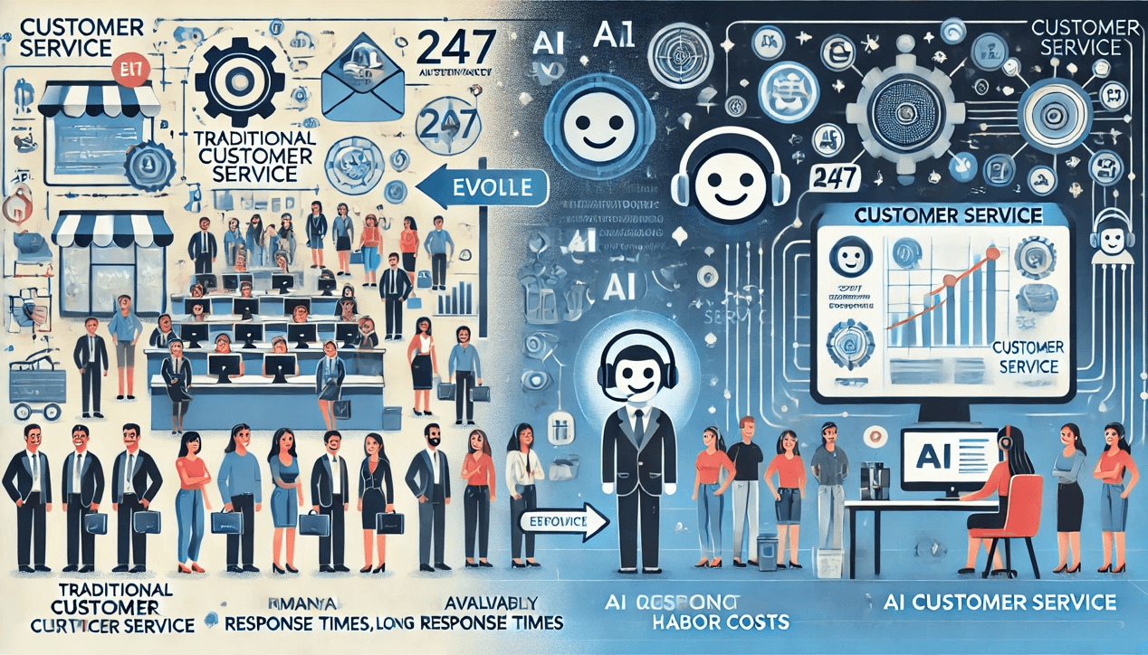 AI customer service evolution comic